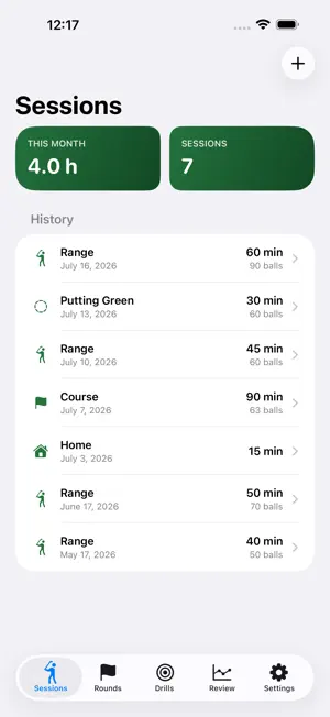Golf Practice Journal & Log screenshot 1