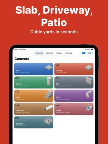 Concrete Calculator - Slab iPad screenshot