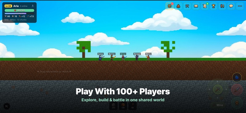 MineMMO: Pixel Sandbox MMO screenshot 2