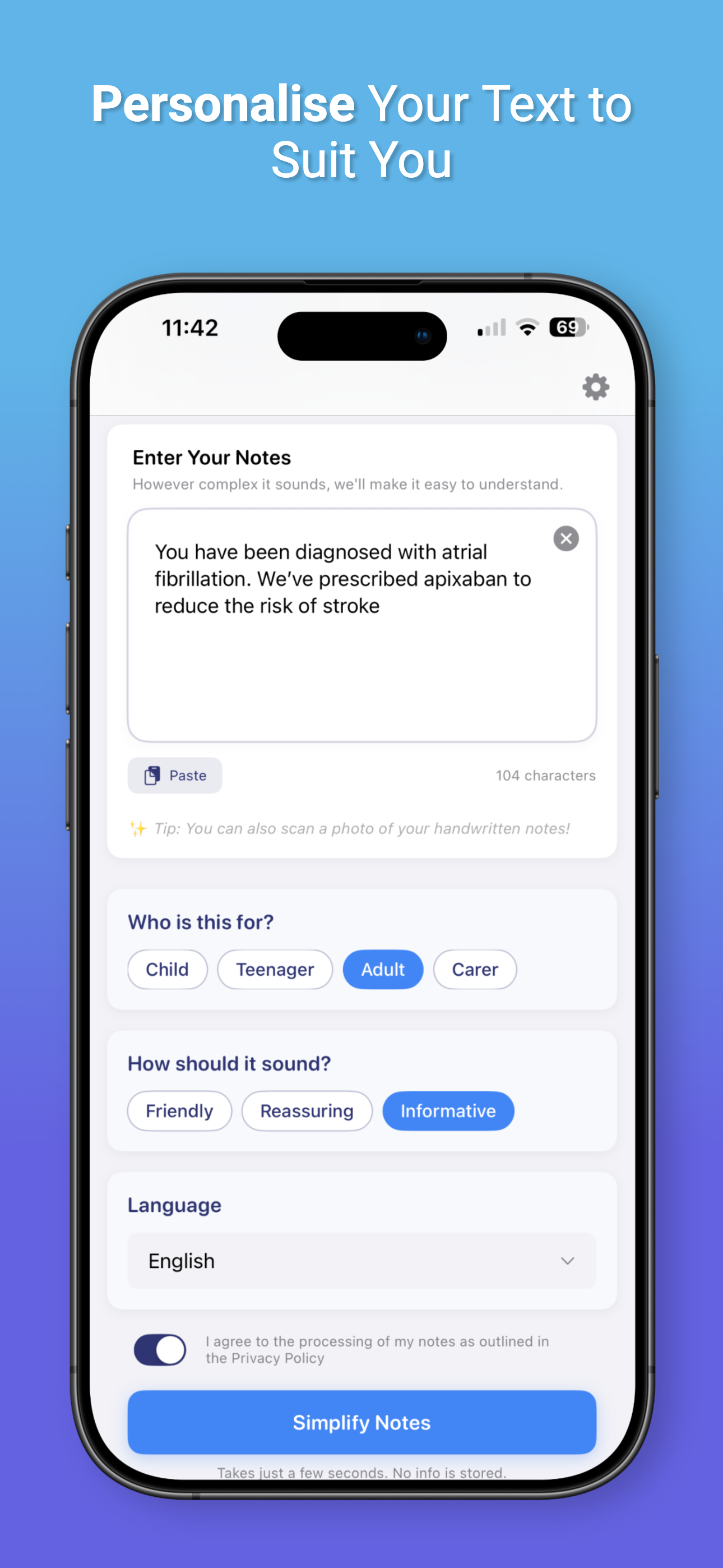 Patiently AI: Simplify Notes screenshot 3