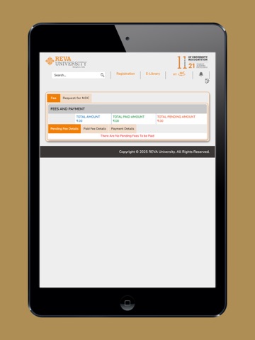 REVA UNIVERSITY STUDENT PORTAL iPad screenshot
