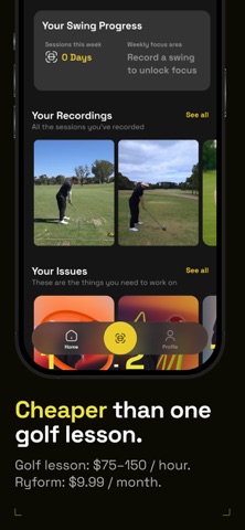 Ryform Golf: AI Swing Analyser screenshot