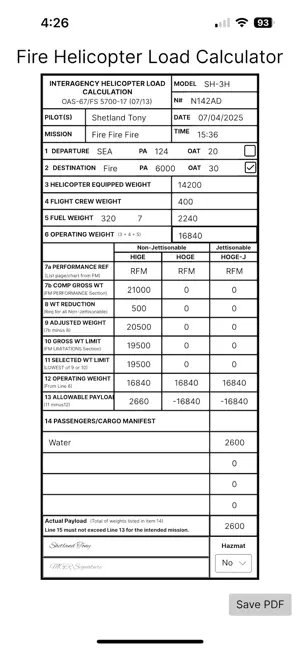 Fire Heli Load Calc screenshot 3