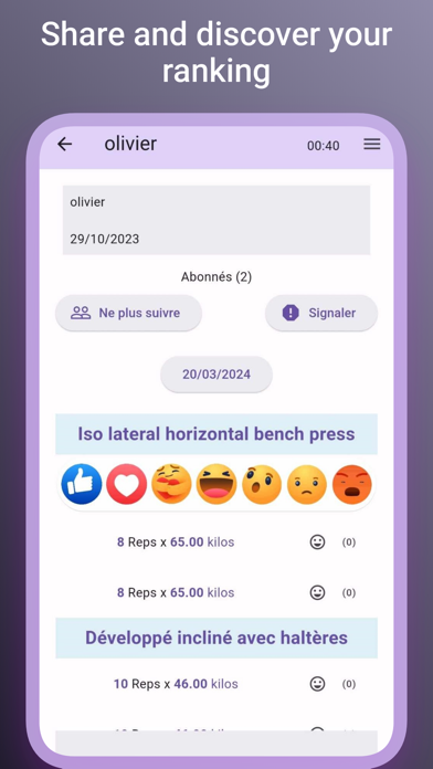 SportTrack workout log Screenshot