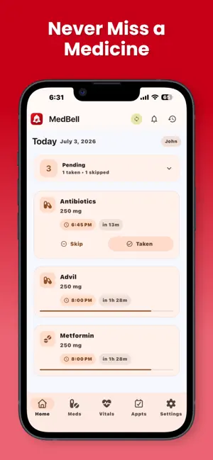MedBell - Medication Reminder screenshot 1