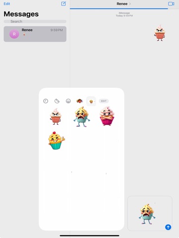 Wiggly Cupcake Stickers iPad screenshot