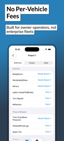 DVIR Fleet Inspect Checklist iPhone screenshot