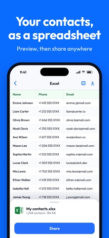 Import & Export Contacts Excel Screenshot 3 of 5