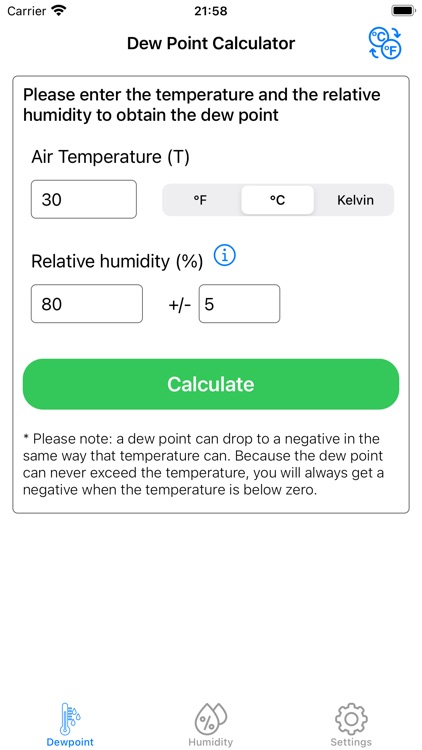 Dew Point Humidity Calculator screenshot-3