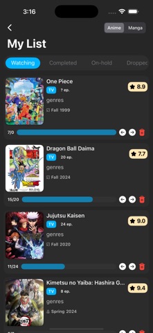 Animeista screenshot