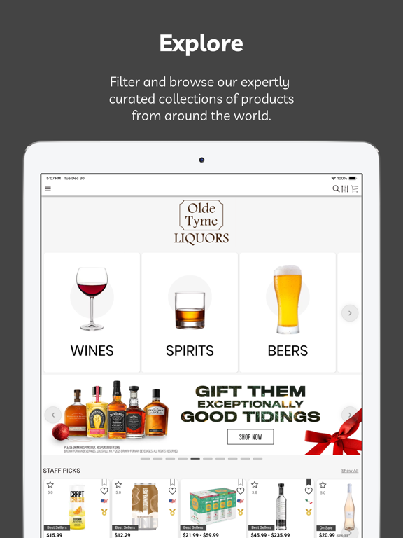 Olde Tyme Liquors iPad screenshot 1 - Shopping app
