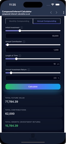 Your FI Compound Calculator screenshot