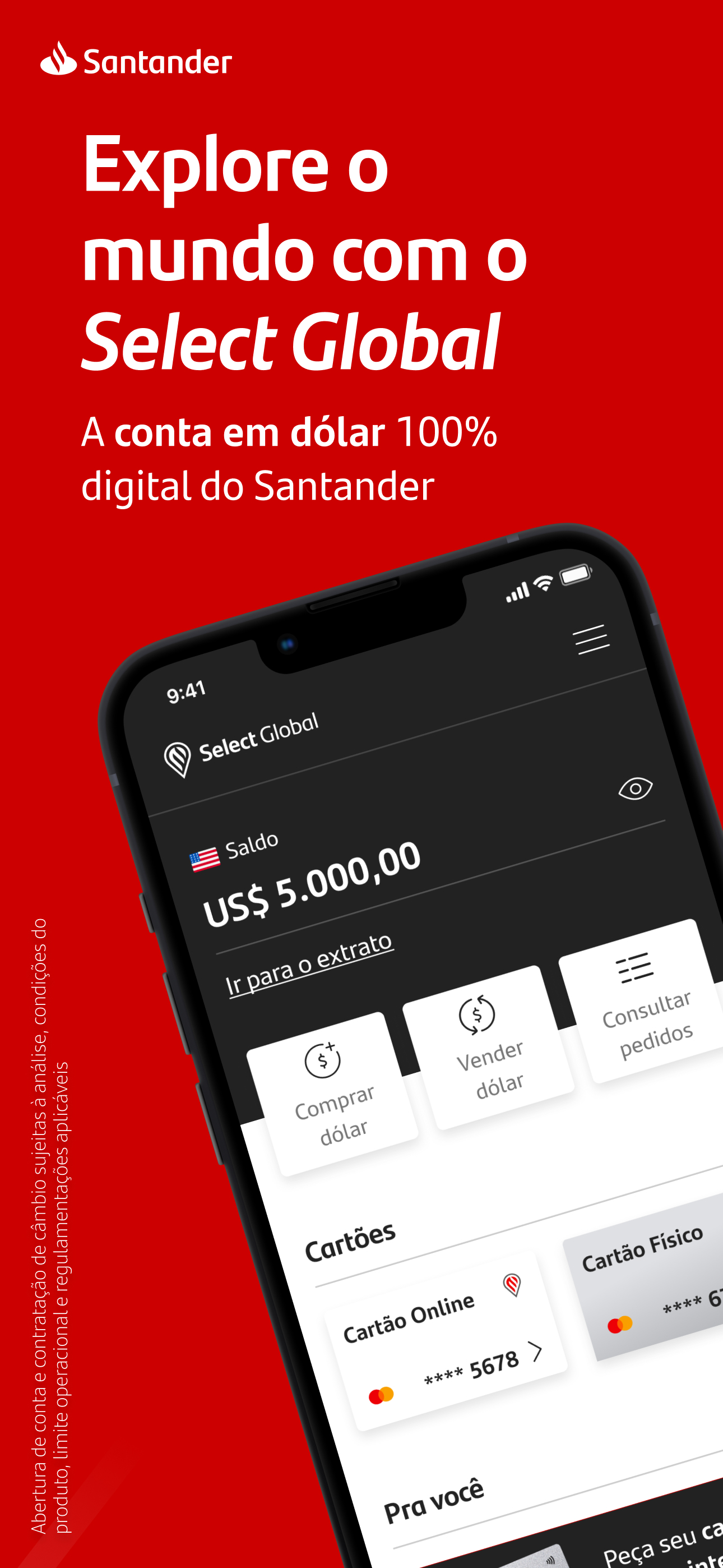 Select Global: conta em dólar