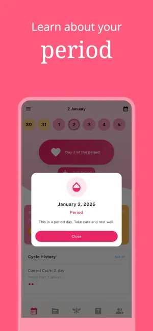 Rise, Period Tracker, Calendar screenshot 3
