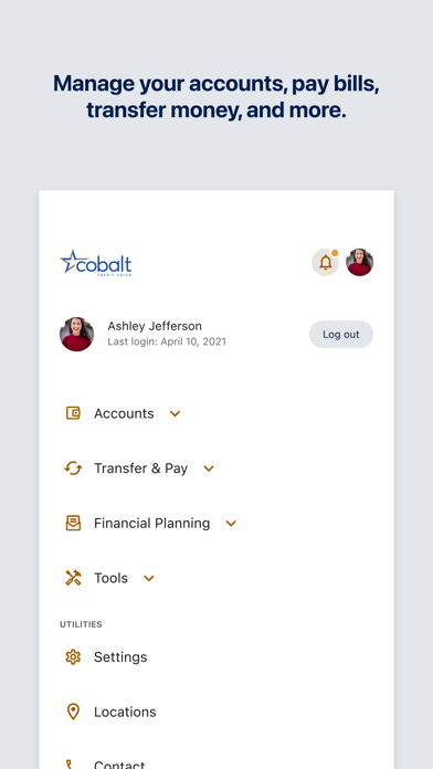Cobalt Mobile Banking iPhone screenshot 4 - Finance app