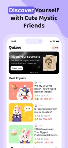 Quizee: 2026 Love&Life Preview iPhone screenshot