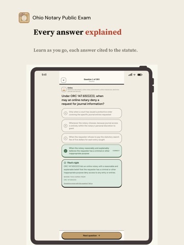 Ohio Notary Public Exam iPad screenshot