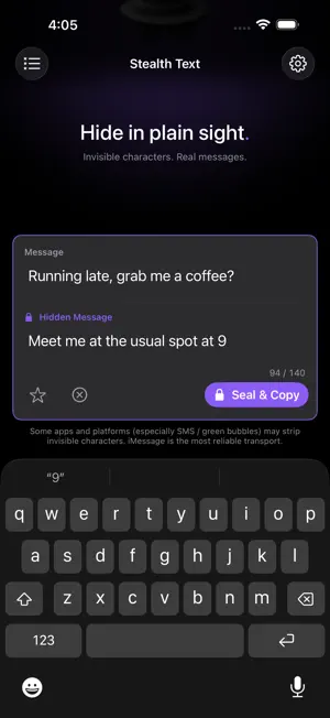 Stealth - Incognito Text screenshot 2