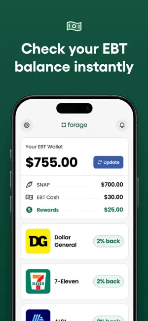 Forage EBT Balance & Rewards screenshot 1