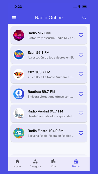 El Salvador Radio app screenshot