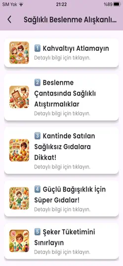 Capture d'écran de Beslenme Çantam sur iPhone 6