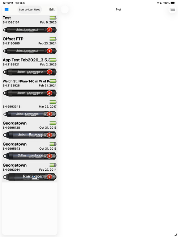 Solinst iPad screenshot