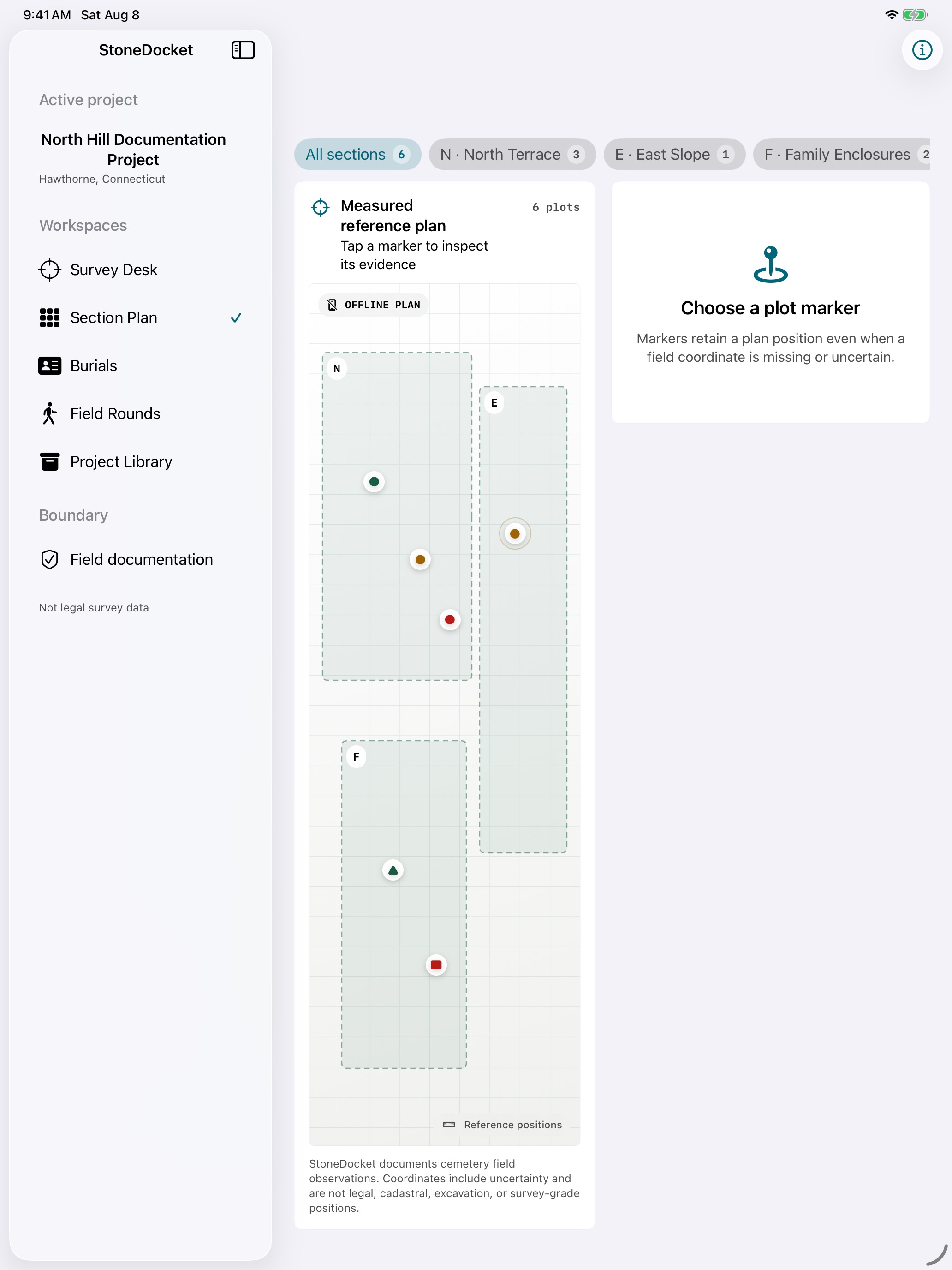StoneDocket: Cemetery Map iPad screenshot 2 of 5