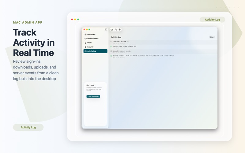 Secure File Share Server iPhone screenshot