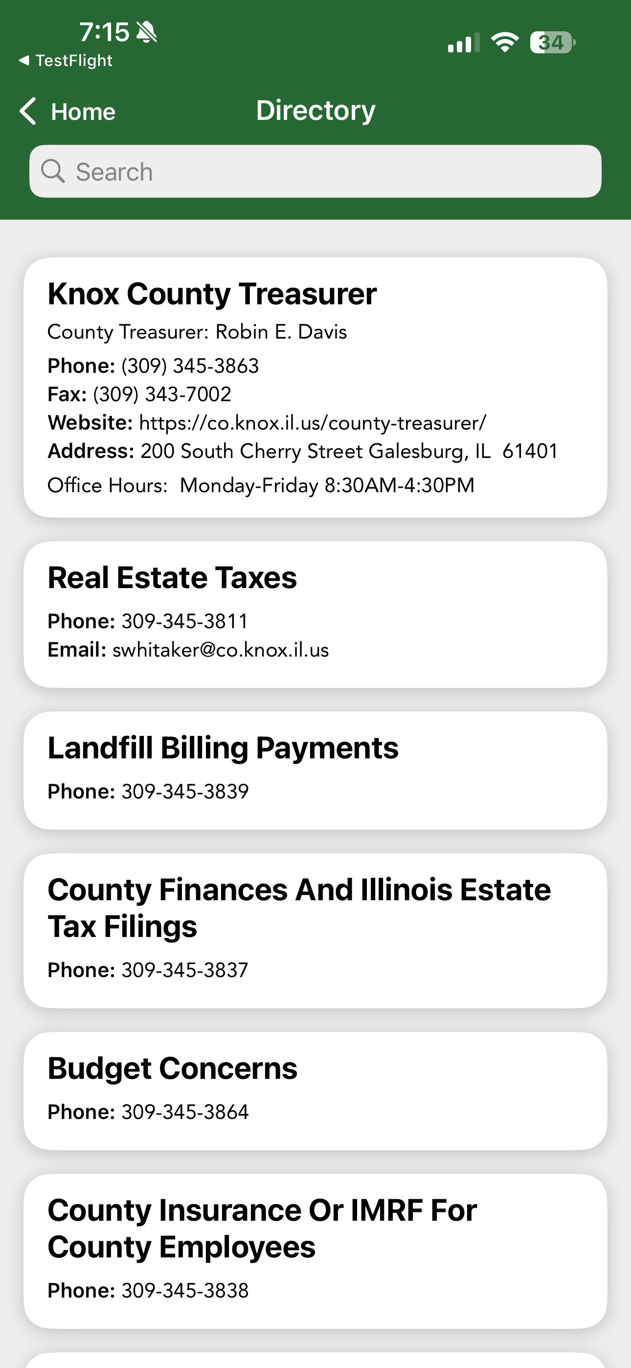 Knox County Treasurer IL screenshot 2