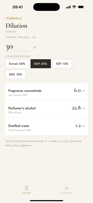 Accord: Perfume formulation screenshot 4
