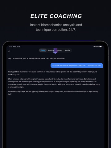 Godmode: AI Workout Planner iPad screenshot