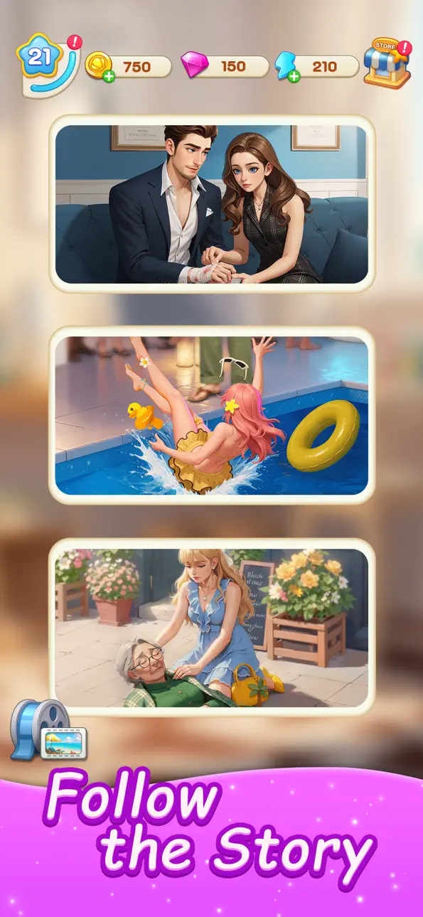 Merge Fashion: Romance Story iOS Mod IPA screenshot 3 - iOS game interface