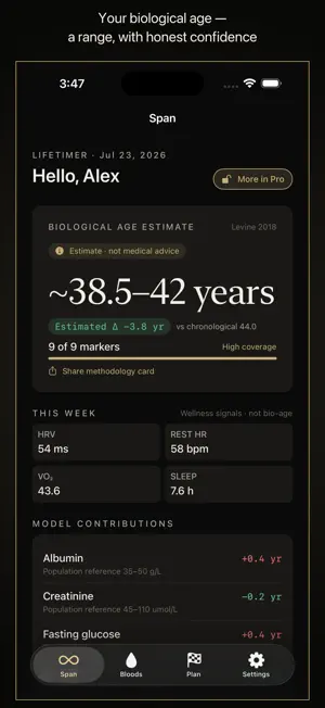 Lifetimer: Biological Age screenshot 1