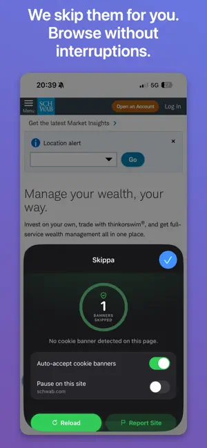Skippa: Skip Cookie Banners screenshot 2