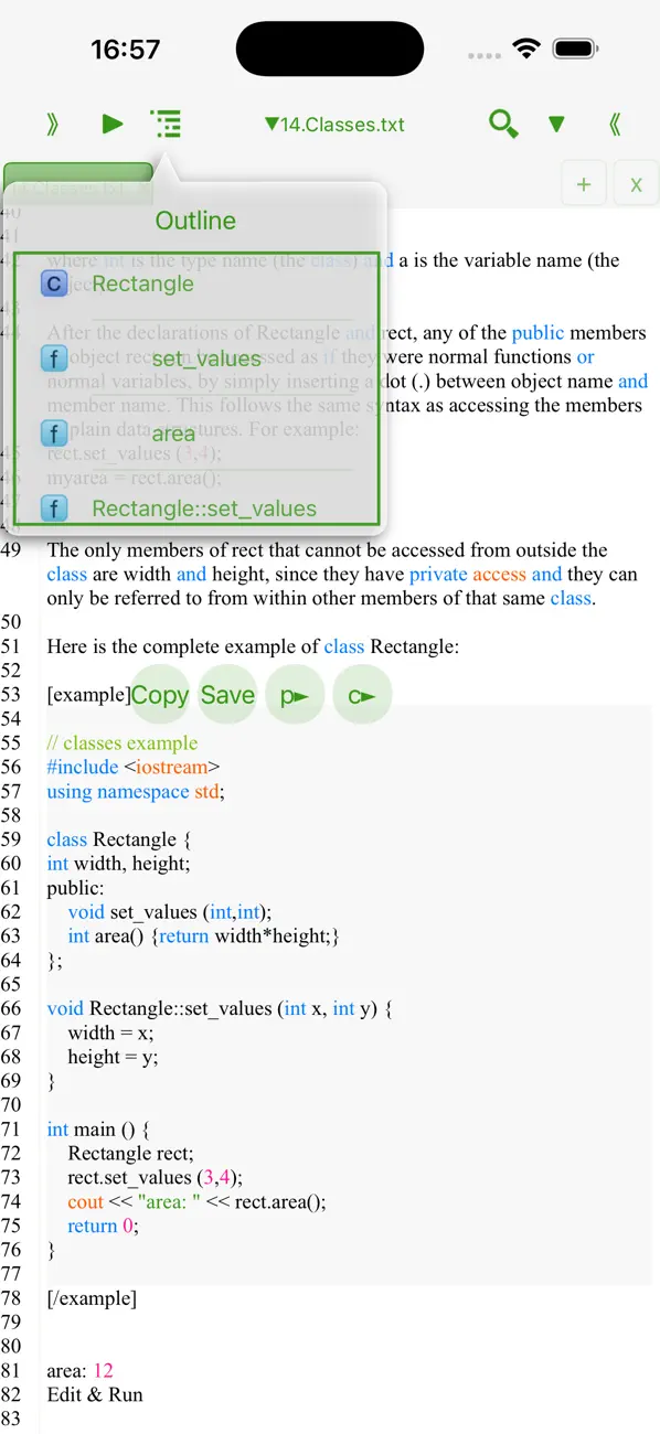 Screenshot #1 pour C++ IDE Fresh Edition