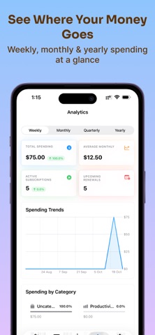 Subscription Tracker -Sentinel screenshot