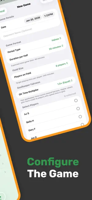 Soccer Playing Time Tracker screenshot 2