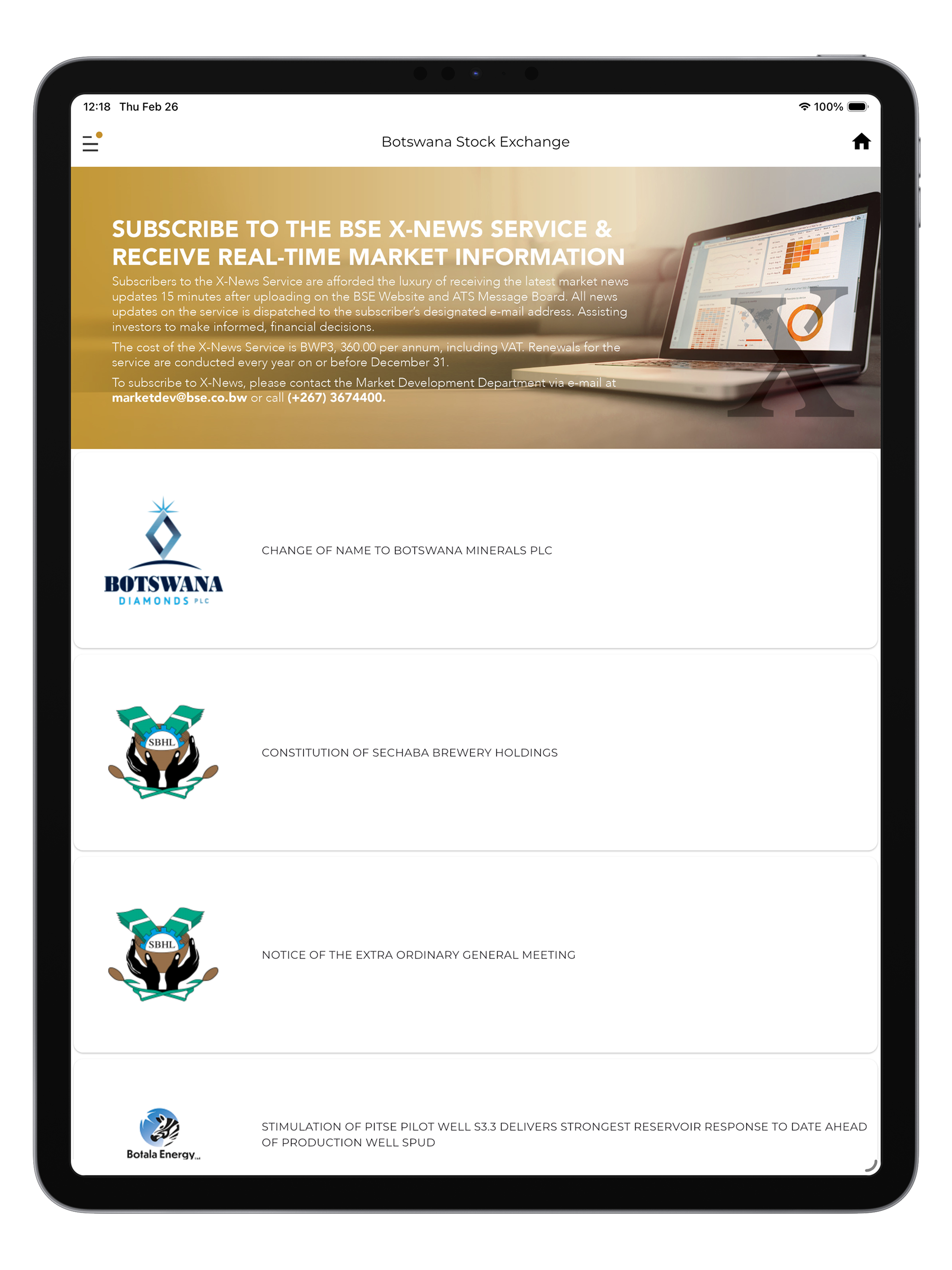 Botswana Stock Exchange screenshot 9