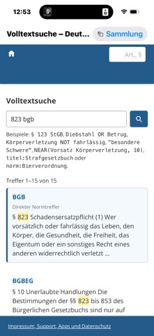 Deutsche Bundesgesetze iPhone screenshot 2