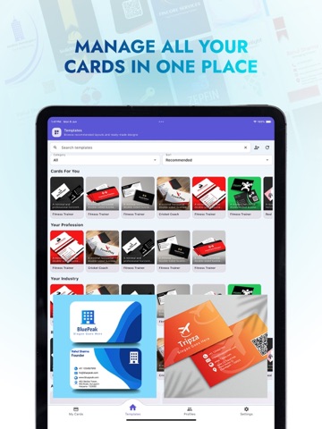 Business Card Folio iPad screenshot