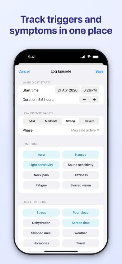 Migraine Tracker – MigraLog screenshot 2