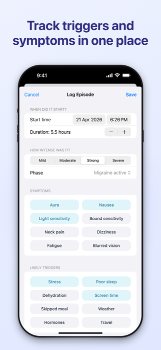 Migraine Tracker – MigraLog Screenshot 2 of 5