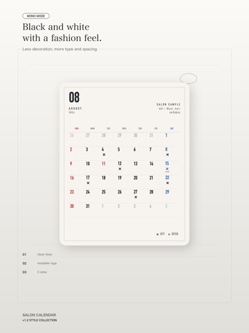 Salon Calendar iPad screenshot