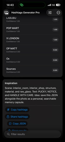 Photos AI Hashtags Generator のスクリーンショット
