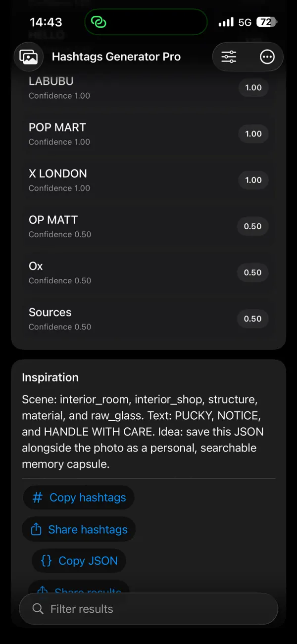 Screenshot #1 pour Photos AI Hashtags Generator