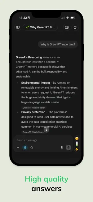 GreenPT - Sustainable AI Chat iPhone screenshot 2