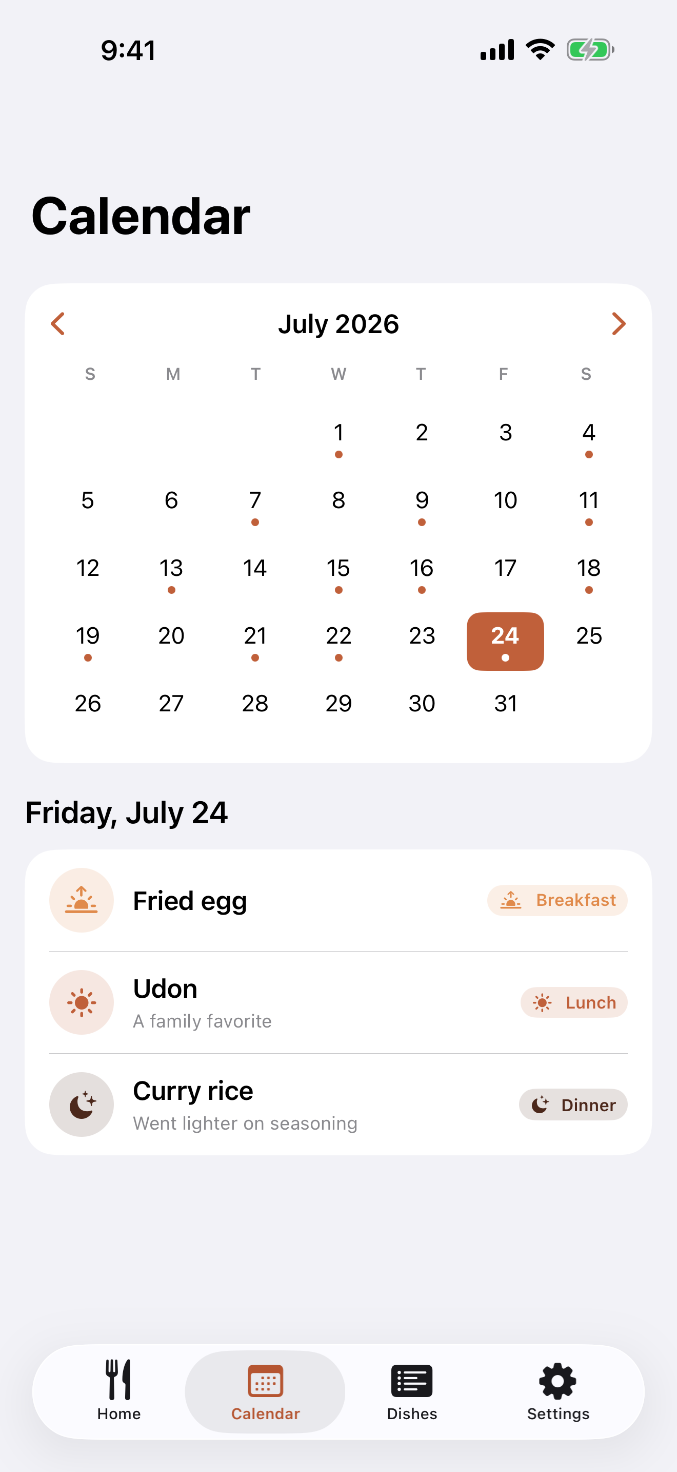 Kondate Memo - Daily Meal Log screenshot 2
