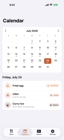 Kondate Memo - Daily Meal Log iPhone screenshot