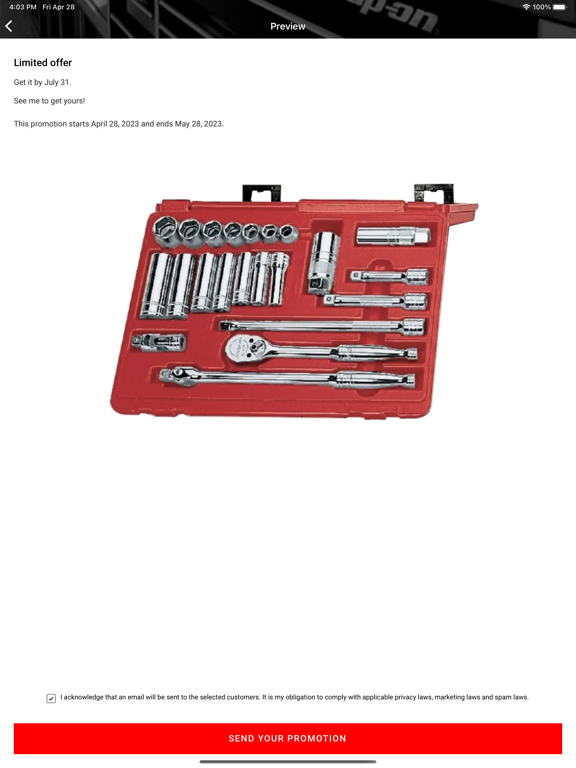 Snap-on Chrome Express iPad screenshot 5 - Business app