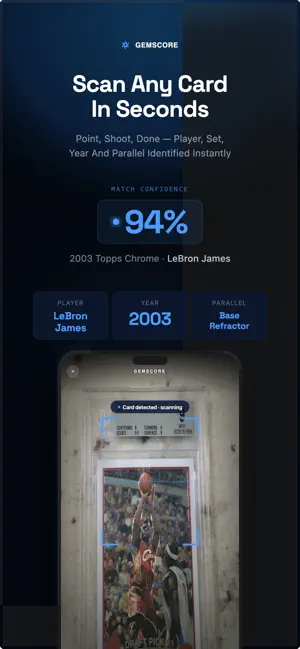 Sports Card Scanner: GemScore screenshot 1